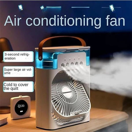 3-in-1 portable fan cooling water mist air conditioner with LED night light & air humidifier